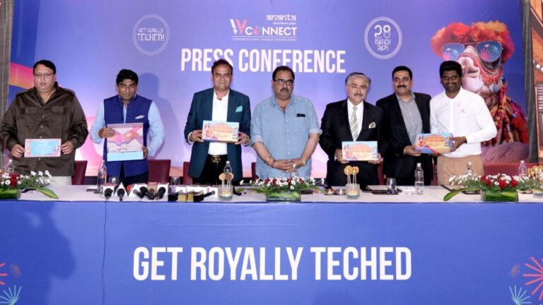 WV Connect hosts a press conference on exploring technological innovations at the 3-day wedding industry summit scheduled in Jaipur